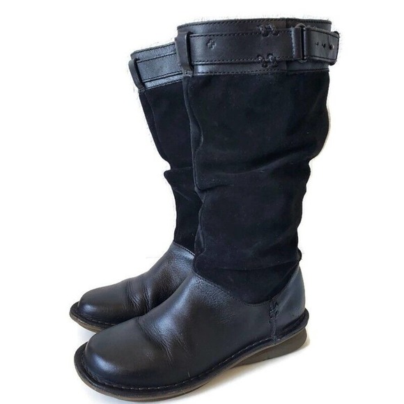 RARE Dr. Martens Black Suede Leather Tall Boots 11415 Womens Size US 7